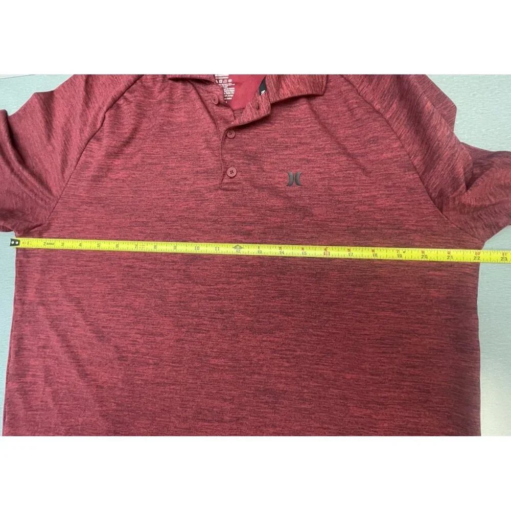 Hurley Polo Shirt Mens L Red Heather Short Sleeves Outdoor Golf Activewear